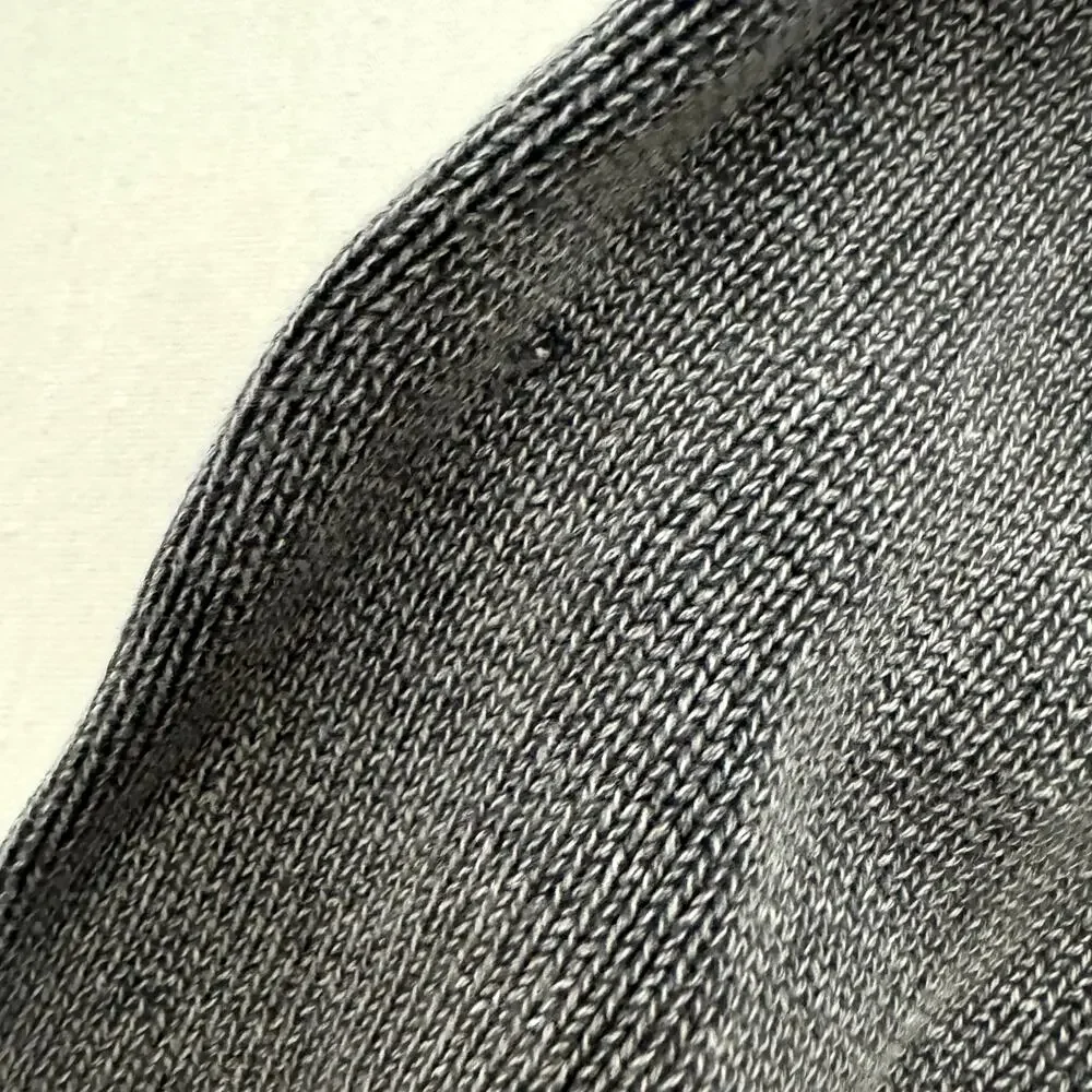 KE Distressed Knit Sweater Mens Medium Gray Mock Neck Button Pullover‎ Buckle